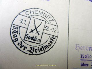 EBS Germany SONDERSTEMPEL 1938 CHEMNITZ Tag der Briefmarke1300 2