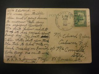 Wpphil Us Post Card Scott 548 Canceled In White Lake Corners York In 1921