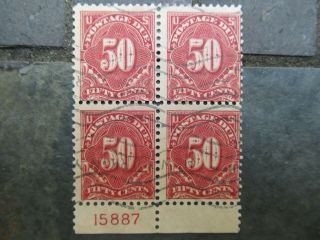 Antique Us Postage Stamp,  (4) Connected 50 Cents Postage Due;
