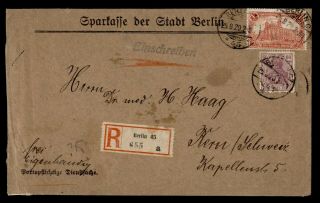 Dr Who 1920 Germany Berlin Registered To Switzerland Censored E68280