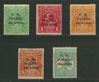 Nwpi Northwest Pacific Islands Overprints 1915 - 16 Scott 11,  12,  16,  17,  20