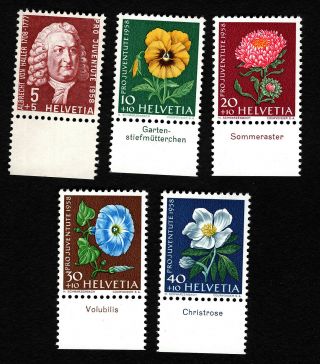 Opc 1958 Switzerland Semi - Postals Sc B277 Bb278 - B281 Mnh 34624