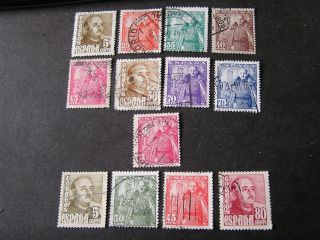 Spain,  Scott 760 - 768 (9),  780,  801 - 803 (3),  3 - Sets 1948 - 50 Franco Issues