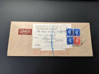 Gb 1940 Post Office Express Delivery Cover Kgvi O.  H.  M.  S.  Uk P&p