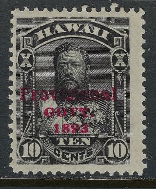 Hawaii Scott 61 1893 10 Cent King David Kalakaua Overprint Issue Mh Og F - Vf
