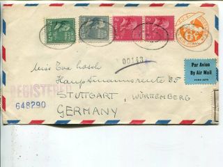 Usa Currency Control Reg Air Mail Cover To Germany 18.  10.  1939