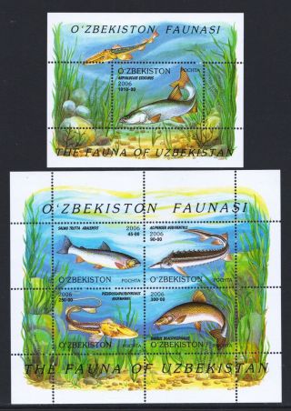 Uzbekistan 2006 Fish - Two Mnh Miniature Sheets - Cat £19 - (13)