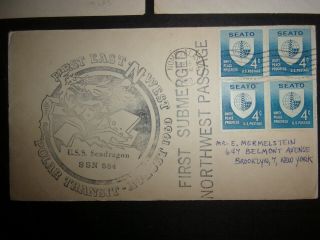 3 US event stamp covers Operation Deep Freeze USS Seadragon polar transit 1986 3