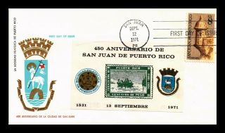 Dr Jim Stamps Us Puerto Rico Anniversary First Day Cover Sticker Cachet