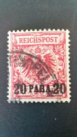 Germany Reichspost Overprinted 20 Para 20 Stamp As Per Photo Cv $200.  00