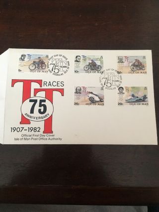 Unaddressed Isle Of Man Fdc First Day Cover 1982 Tt Tourist Trophy Races 75th