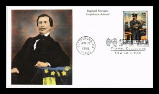 Dr Jim Stamps Us Raphael Semmes Confederate Admiral Fdc Civil War Cover