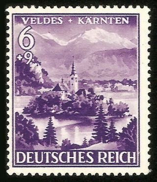 Dr Nazi 3rd Reich Rare Ww2 Stamp Hitler Turret Carpatian Castle Transylvania War