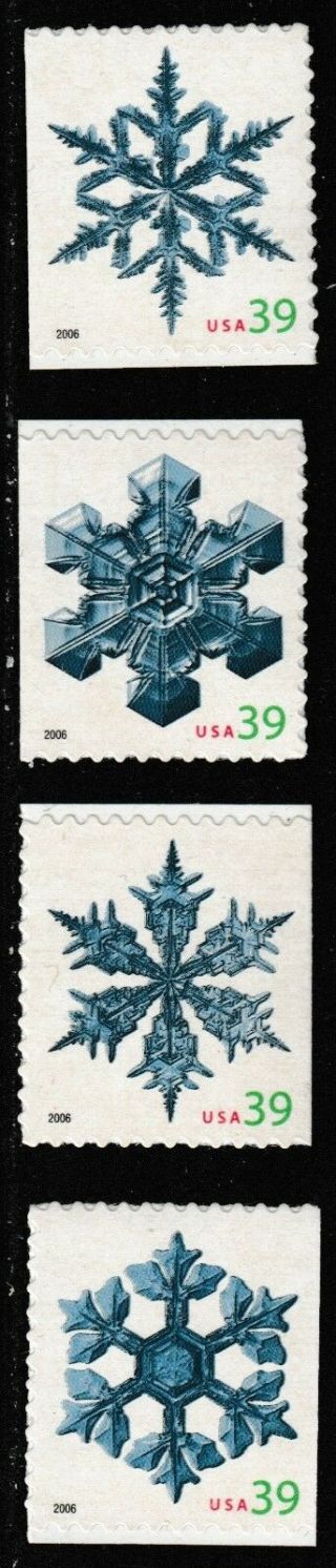 Us 4109 - 4112 Holiday Snowflakes 39c Set (4 Stamps) Mnh 2006