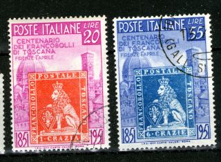 Italy 1951 Toscana Tuscany 100years Vfu Sc 568/569