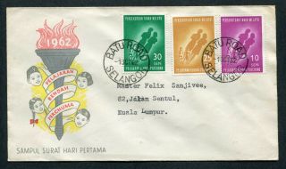 1.  10.  1962 Malaysia Malaya Set Stamps On Fdc Batu Road,  Selangor Cds Pmk