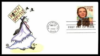 Mayfairstamps Us Fdc 1990 Wizard Of Oz Wicked Witch Hand Painted First Day Cover