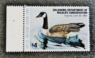 Nystamps Us Oklahoma Duck Stamp 2 Og Nh $18