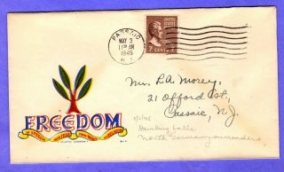 1945 812 7c A.  Jackson " Freedom " Minkus Patriotic Cover
