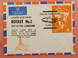 1971 Great Britain Rocket Mail Leicester Space Society Ez 133c1