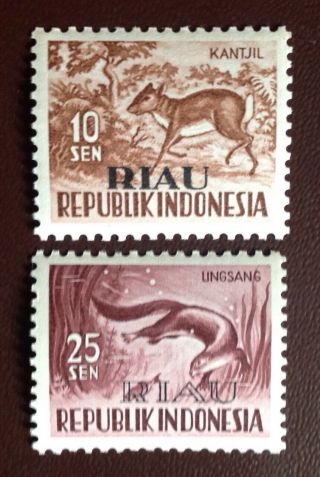 Indonesia Riau Archipelago 1954 - 7 2 Vslues Mnh Scarce