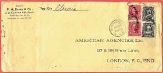 [ref18] 1903 Cover From Brooklyn Ny To London England Rate:20 Cents