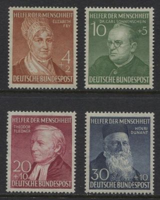 Germany 1952 Portraits Semi Postals Sc B327 - B330 Mnh Set $90