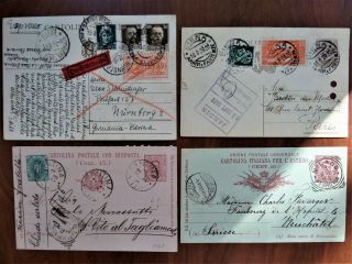 Italia,  4 Cartolina Postale 1893,  1896,  1929,  1934 The Summers Proposals Continue