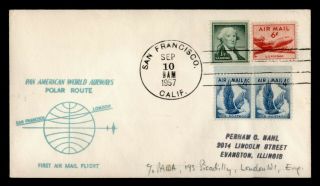 Dr Who 1957 San Francisco Ca To Gb First Flight Pan Am Polar Route C127909