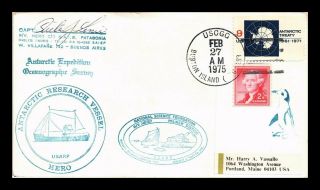 Dr Jim Stamps Us Antarctic Research Vessel Event Cover Uscgc Burton Island 1975