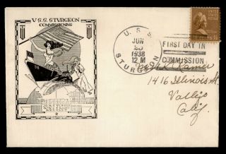 Dr Who 1938 Uss Sturgeon Navy Submarine First Day In Commission Prexie C127466