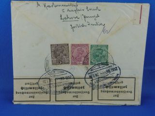 India Old Airmail Cover 1938 To Germany With Censor,  Tpo Cancel (n3/86)