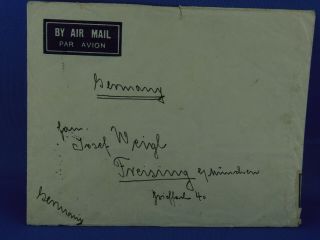 INDIA OLD AIRMAIL COVER 1938 to Germany with CENSOR,  TPO Cancel (N3/86) 2