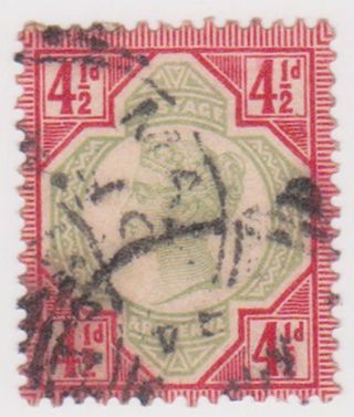 (k122 - 70) 1867 Gb 4 1/2d Red &green Qvic (bt)