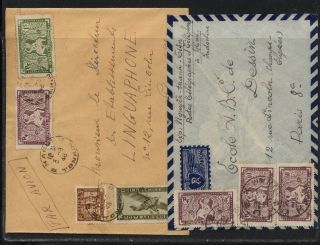 Indo China 2 Airmail Covers To France Ms0126