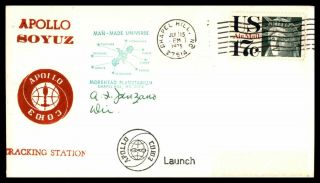 Mayfairstamps Us Space 1975 Signed Apollo Soyuz Tracking Station Chapel Hill Nc