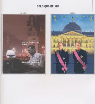Xb65451 Belgium 2003 Simenon & Kings Royalty Sheets Mnh Fv 2,  27 Eur