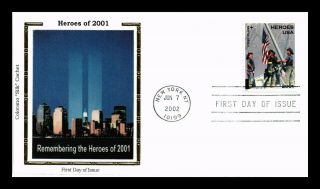Dr Jim Stamps Us Heroes Of 2001 Colorano Silk First Day Cover York