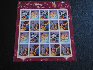 Us Postage Stamp 2006 The Art Of Disney Romance Sheet Of 20 39c Mnh