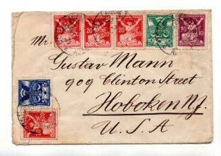 Czechoslovakia To Us Hoboken Ny Stamp Cover Id 764