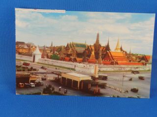 THAILAND POSTCARD BANGKOK SCENE EMERALD BUDDHA TEMPLE 1960s to Germany (N6/71) 2