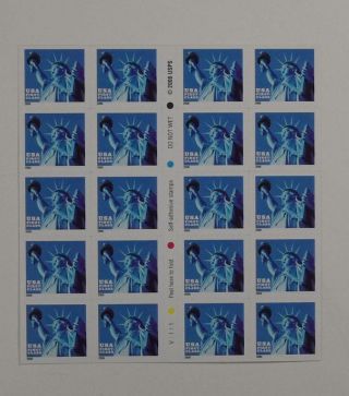 Us Scott 3451a Booklet Of 20 Statue Of Liberty Stamps 34 Cent Face Mnh