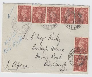 Scarce British Forces Prevesa Epirus Greece Fpo 782 1948 Cover To S.  Africa