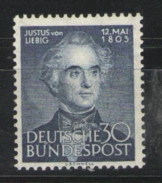 Germany Deutsche Bundespost 1953 Sc 695 Mh F/vf - Chemist Liebig Scv $ 13.  50