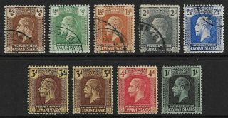 Cayman Islands 1921 - 26 Kgv Definitives Selection Used/mh