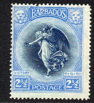 Barbados 2 1/2d Stamp C1920 Mounted
