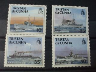 Tristan Da Cunha 1991 Ships Of Royal Navy Full Set Of 4vs Mnh Cat 12.  00 (1g6)
