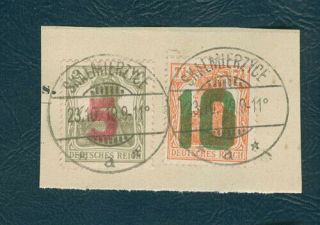 Poland 1919 Local Stamps Gniezno Fi.  71,  72 On Piece Cancelation Skalmierzyce