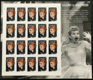 2001 Scott 3523 - 34¢ - Lucille Ball - Legends Of Hollywood - Sheet Of 20 - Mnh