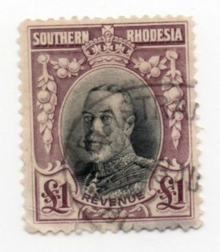 £1 Edward V11 Southern Rhodesia Revenue Stamp